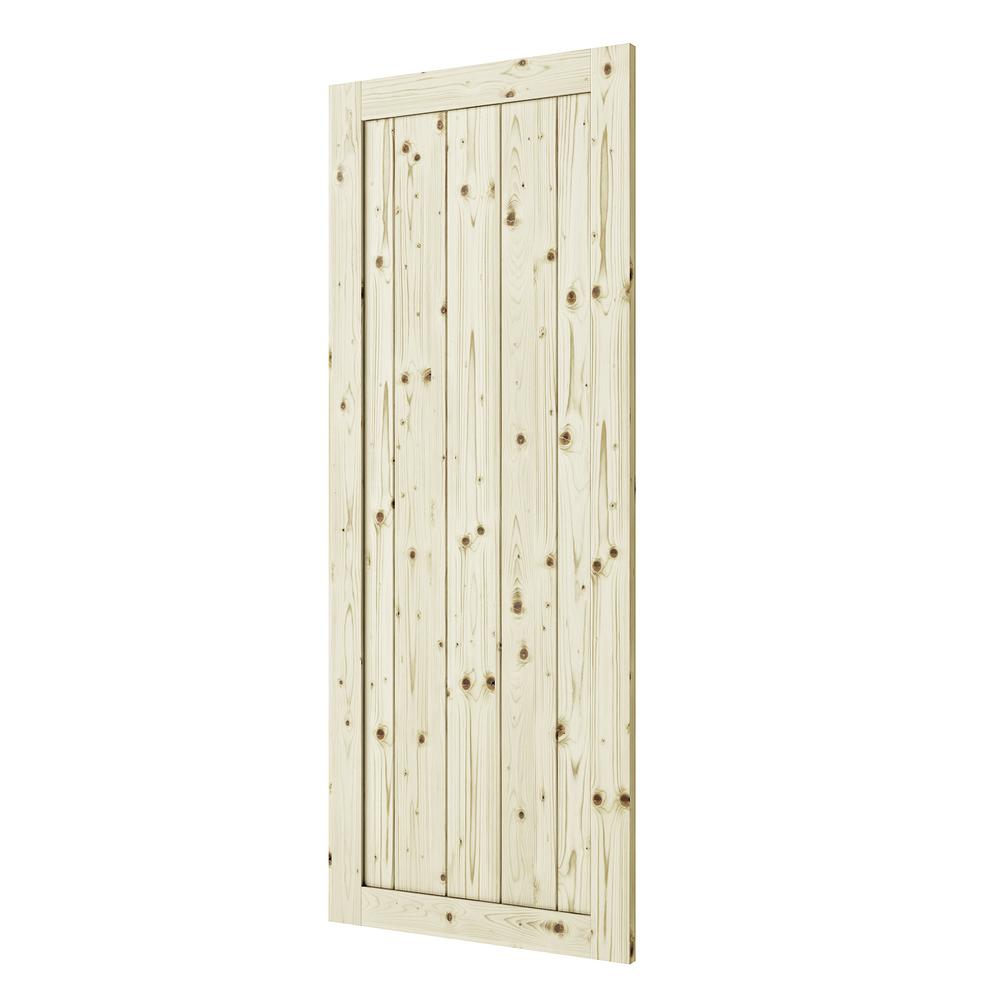 Colonial Elegance 18 In X 84 In Rustic 1 Panel Unfinished Knotty