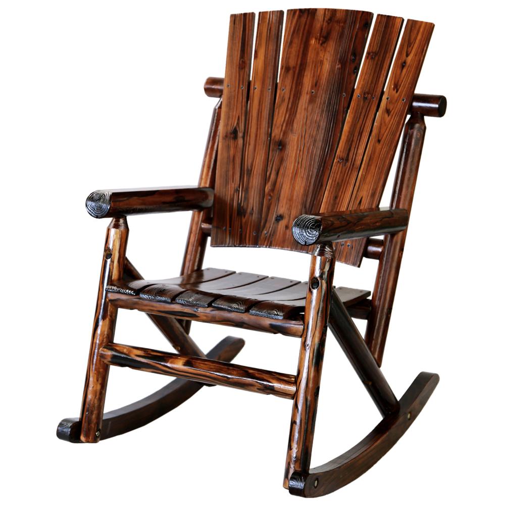Leigh Country Char Log Wood Outdoor Rocking Chair Tx 93860 The Char Log Wood Outdoor Rocking Chair