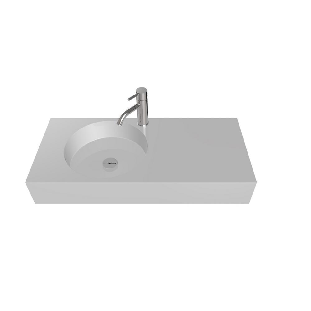 Badeloft Usa 39 In Wall Mount Vessel Sink Matte White