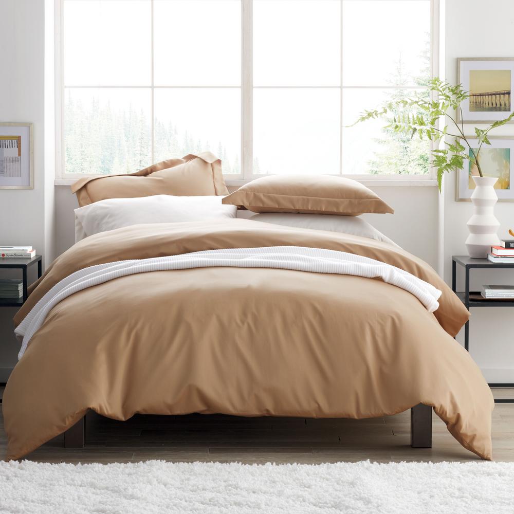 The Company Store Cafe Solid Wrinkle Free Sateen King Duvet Cover