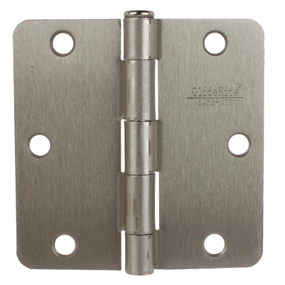 Schlage 31/2 in. x 1/4 in. Radius Satin Nickel Steel Door Hinge (3