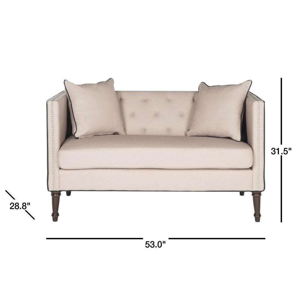 Safavieh Sarah Taupe And Black Loveseat Fox6206e The Home Depot Safavieh Sarah Taupe And Black Loveseat
