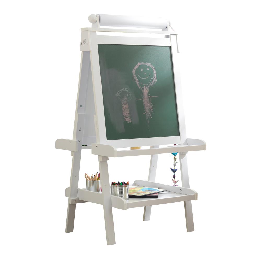 Kidkraft Deluxe Easel In White 62040 The Home Depot