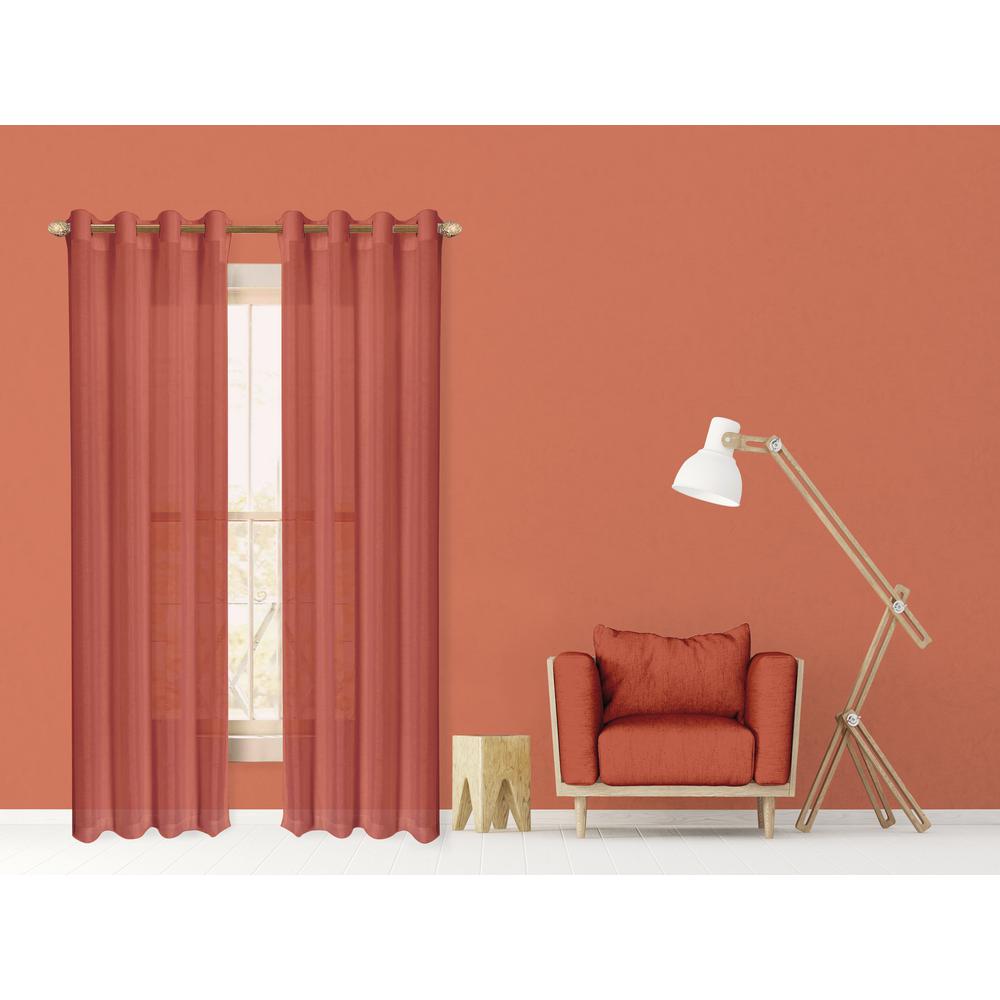 Orange Sheer Curtains D The Home Depot L Semi Sheer Window Panel Pair