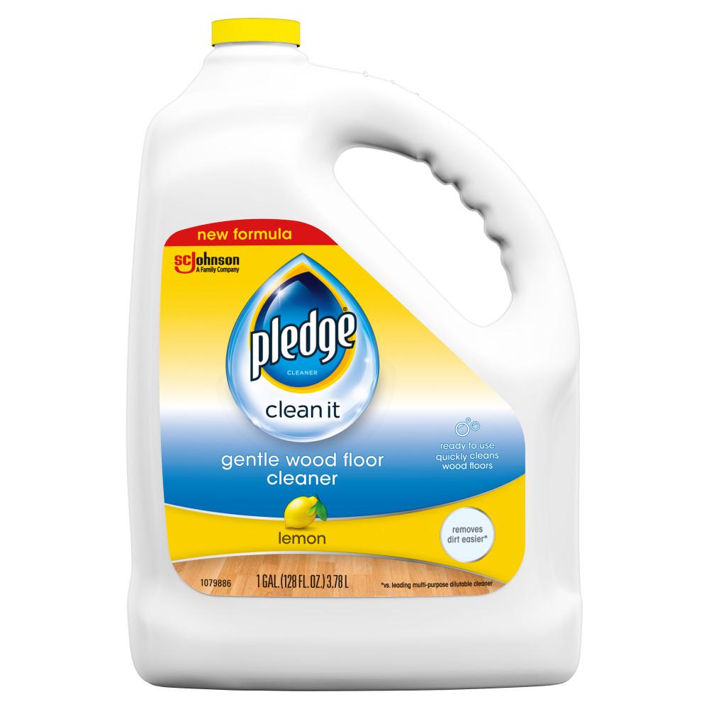 Pledge 128 oz Lemon Scent Gentle Wood Floor Cleaner605896 The Home Depot