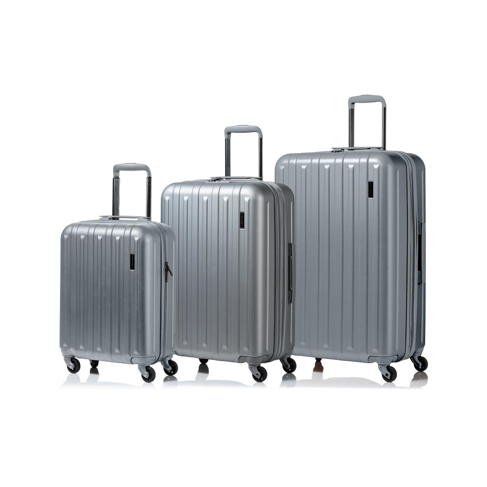 CHAMPS Norway 26 in., 20 in. Silver Hardside Luggage Set with Spinner