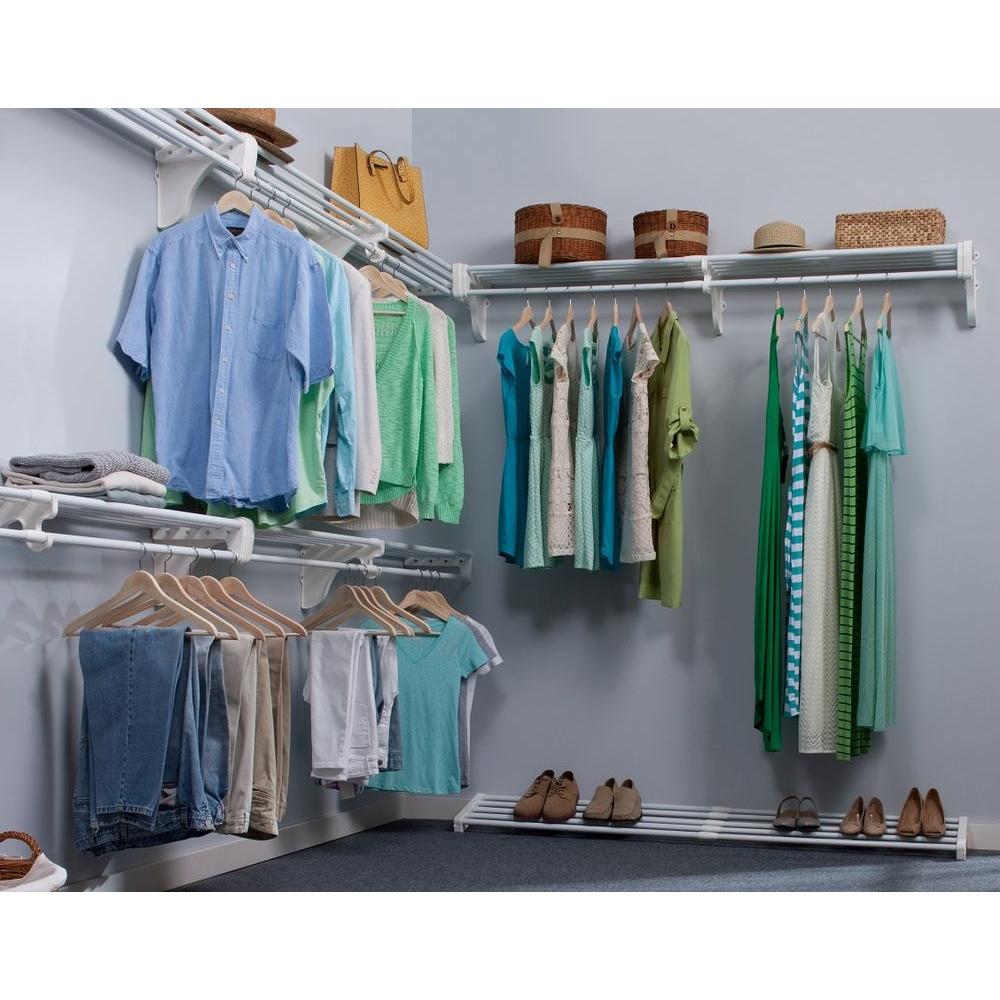 Ez Shelf Walk In 30 Ft Steel Closet Kit With 5 Expandable Shelf