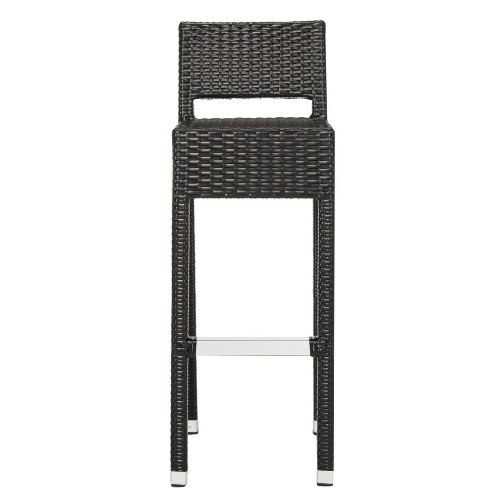 Safavieh Landry Black Wicker Outdoor Bar Stool-FOX5212A - The Home Depot