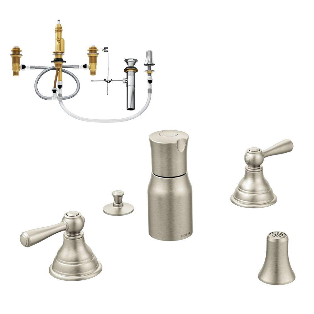 MOEN Kingsley 2Handle Bidet Faucet Trim Kit with Valve in Brushed