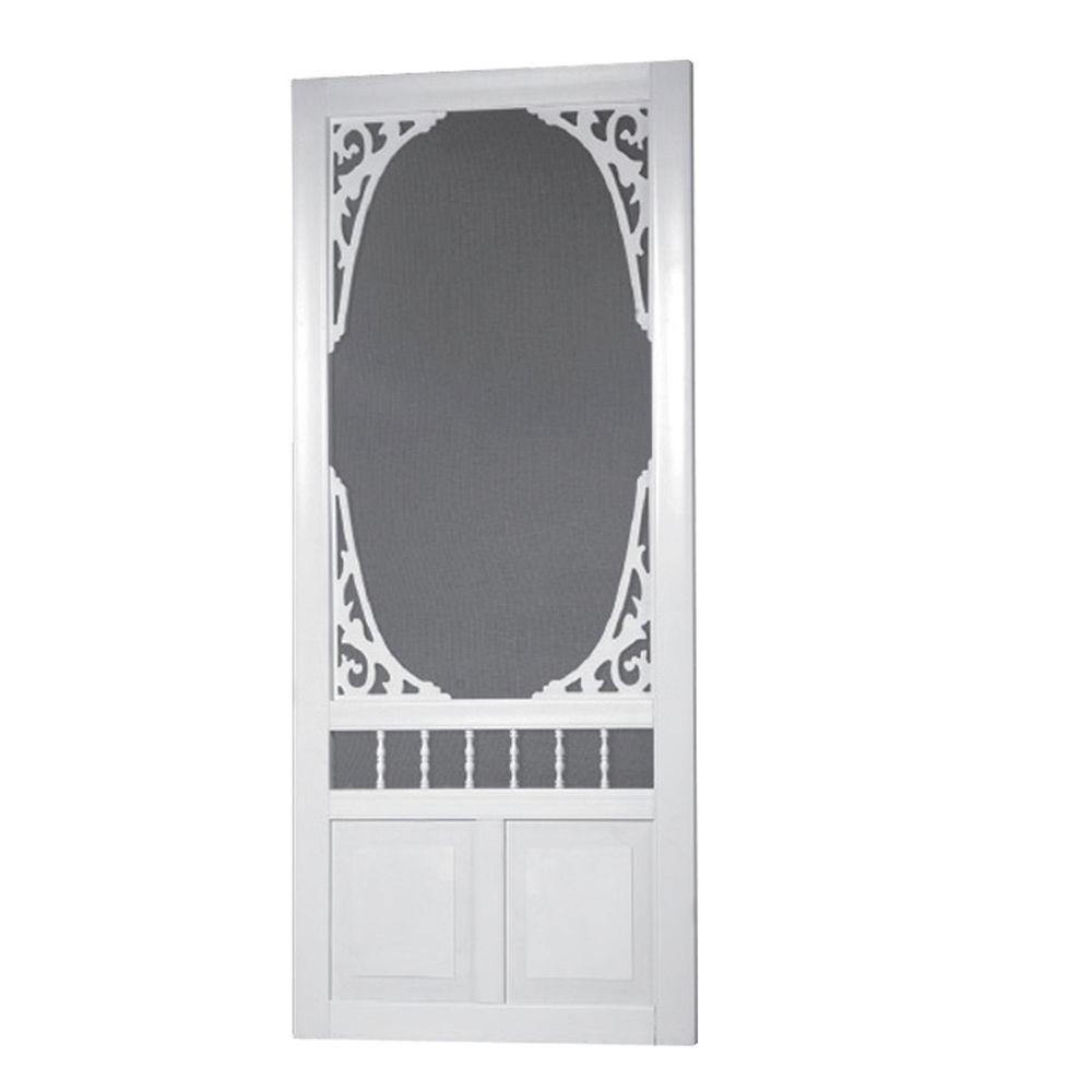 Details About Screen Door Fiberglass Solid Vinyl White Hinged Reversible 36 In X 80 In