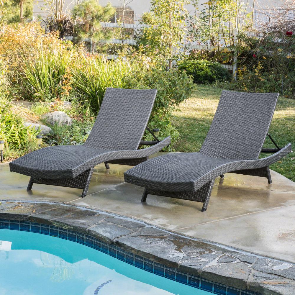 Gray Outdoor Chaise Lounges Patio Chairs The Home Depot