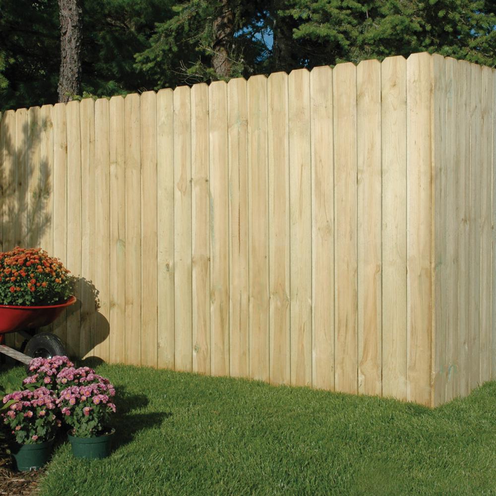 Outdoor Essentials 5 8 In X 6 In X 6 Ft Dog Ear Brazilian Pine Fence Picket 10 Pack 344288 The Home Depot