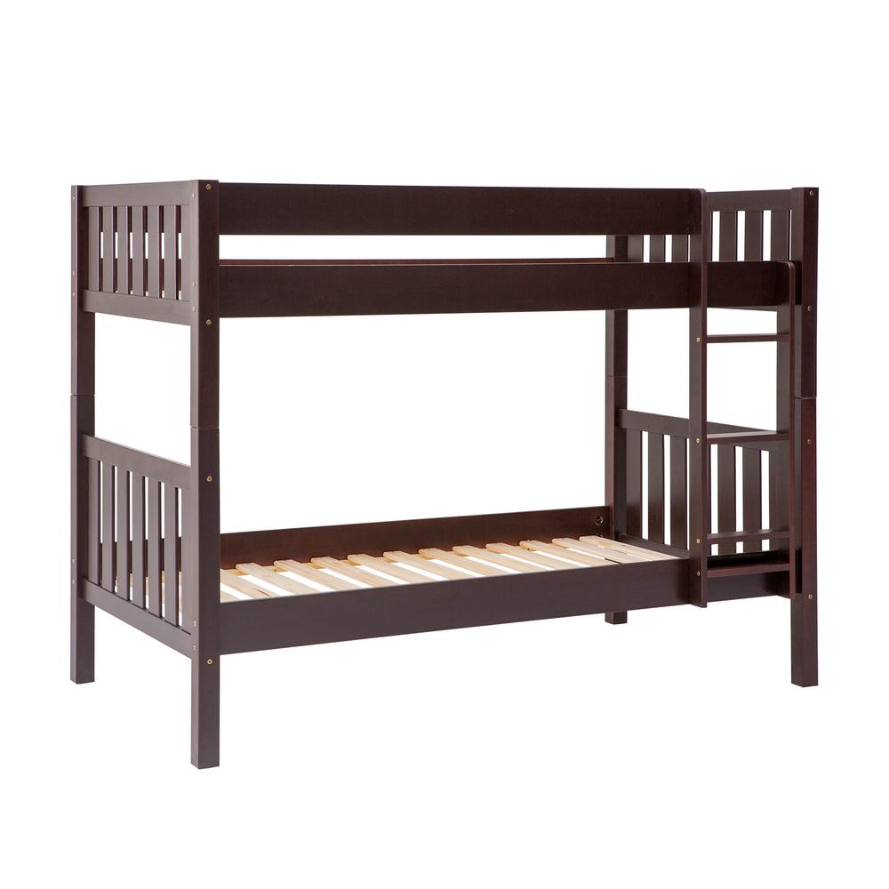 Walker Edison Furniture Company Espresso Solid Wood Cottage Slat Walker Edison Furniture Company Espresso Solid Wood Cottage Slat Bunk Bed Hdwtotcotes The Home Depot