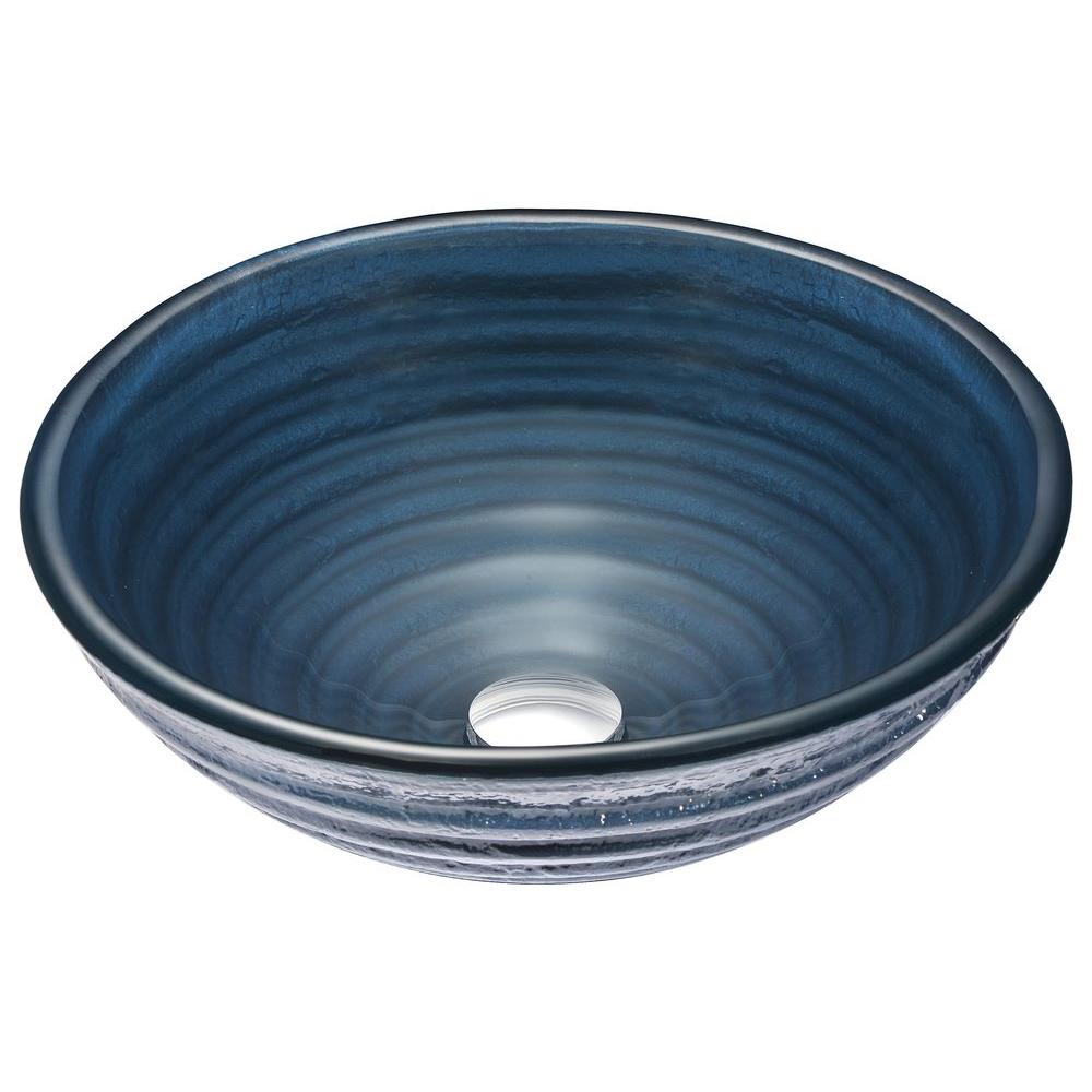 ANZZI Tempo Series DecoGlass Vessel Sink in Coiled BlueLSAZ042 The