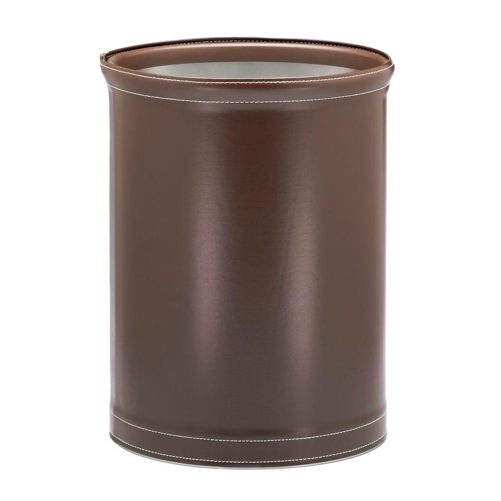 Kraftware Stitch Chocolate 13 Qt Oval Waste Basket 68874 The
