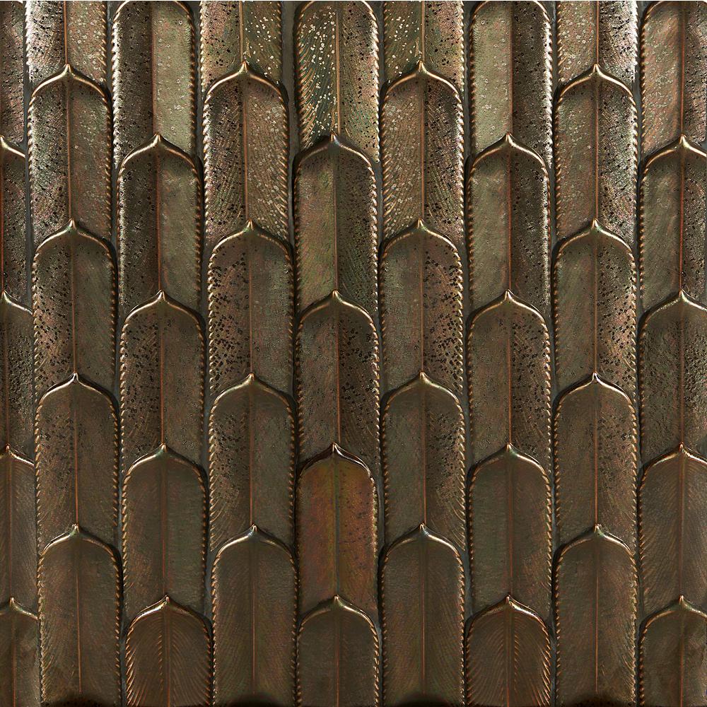 Ivy Hill Tile Arrow Bronze 12.75 in. x 12.8 in. Matte Ceramic Mosaic