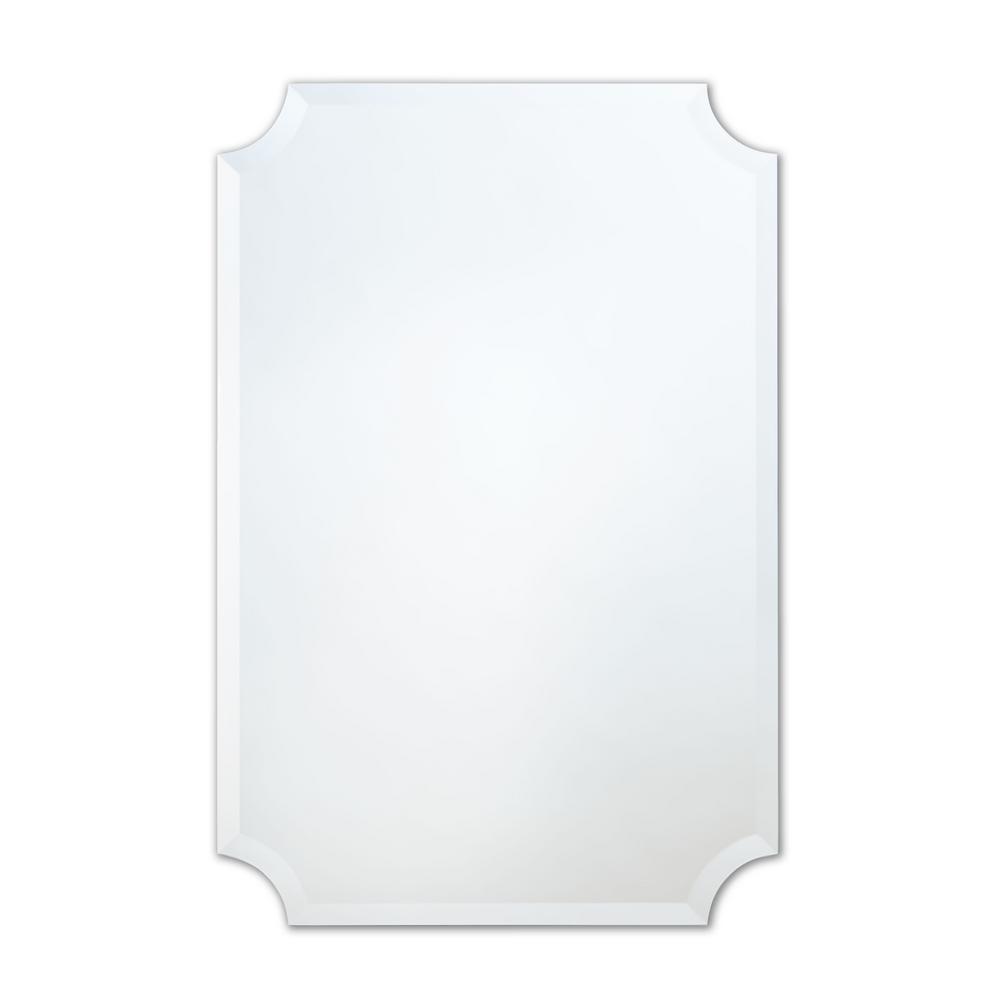 better bevel 24 in. W x 36 in. H Frameless Scalloped Rectangular Beveled Edge Bathroom Vanity