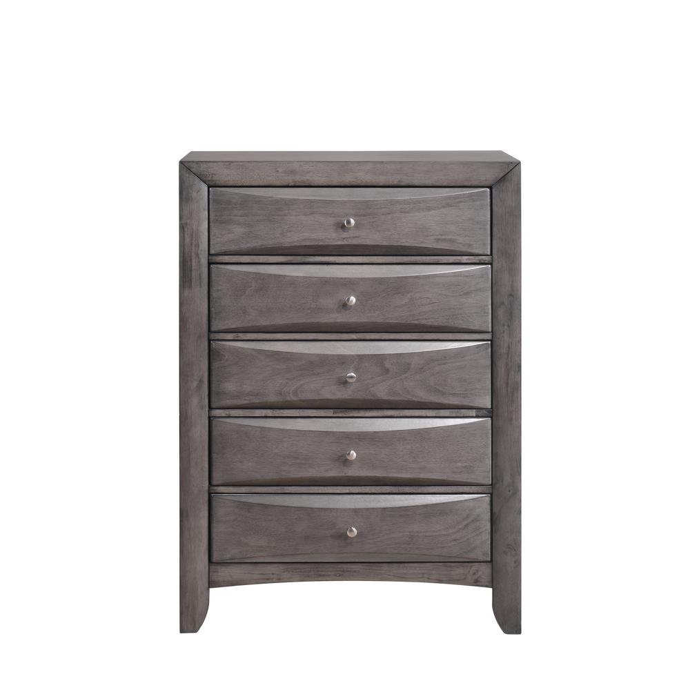 Madison 5 Drawer Mahogany Chest Em200ch The Home Depot