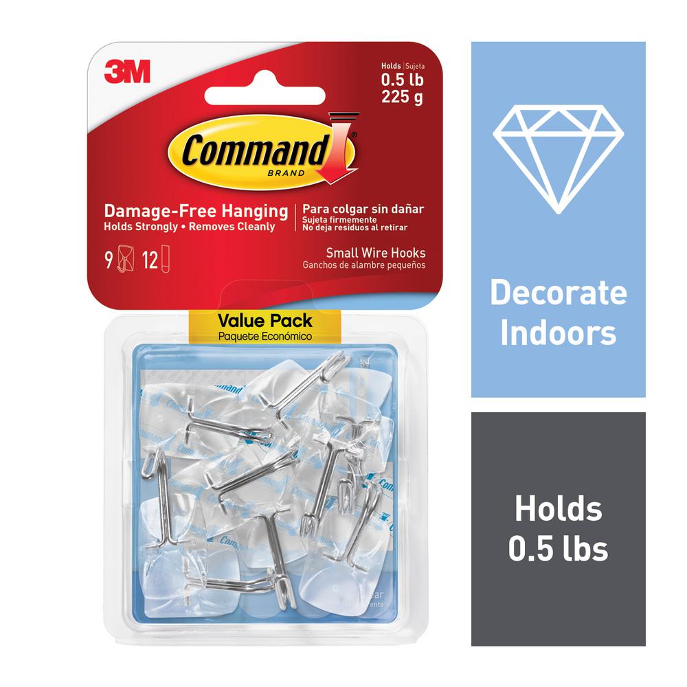 Command 2 Piece Medium Clear Outdoor Window Hooks 17091clr Aw The Small Clear Wire Hooks With Strips 9 Pack