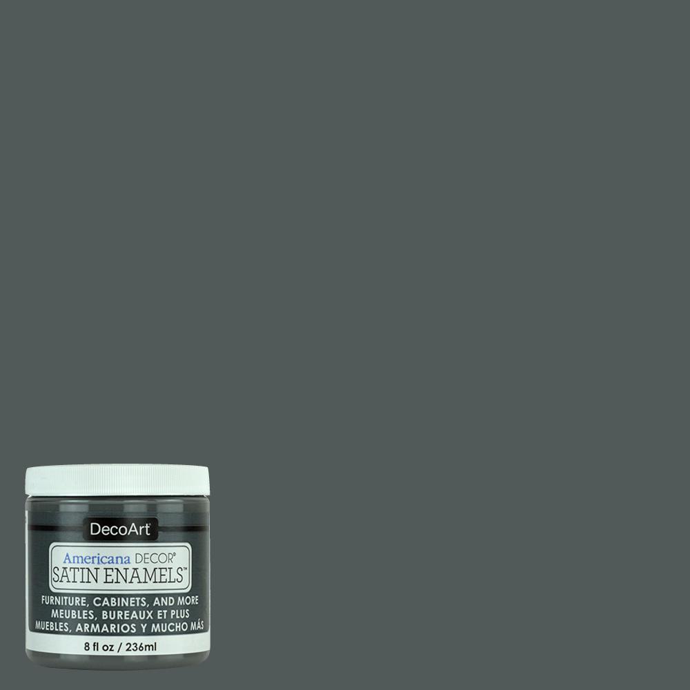 Americana Decor 8 oz. Charcoal Grey Satin Enamel PaintADSA2198 The