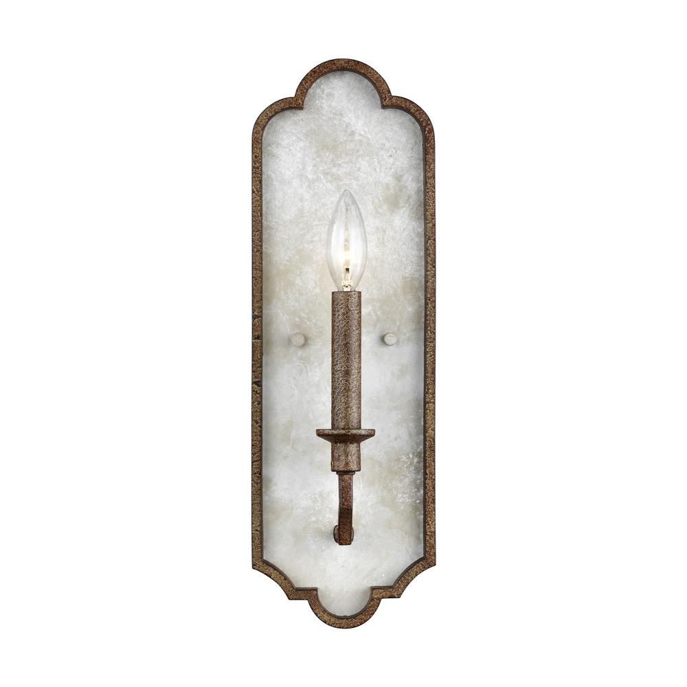 Sea Gull Lighting Spruce 5 5 In W Distressed White Wood Sconce