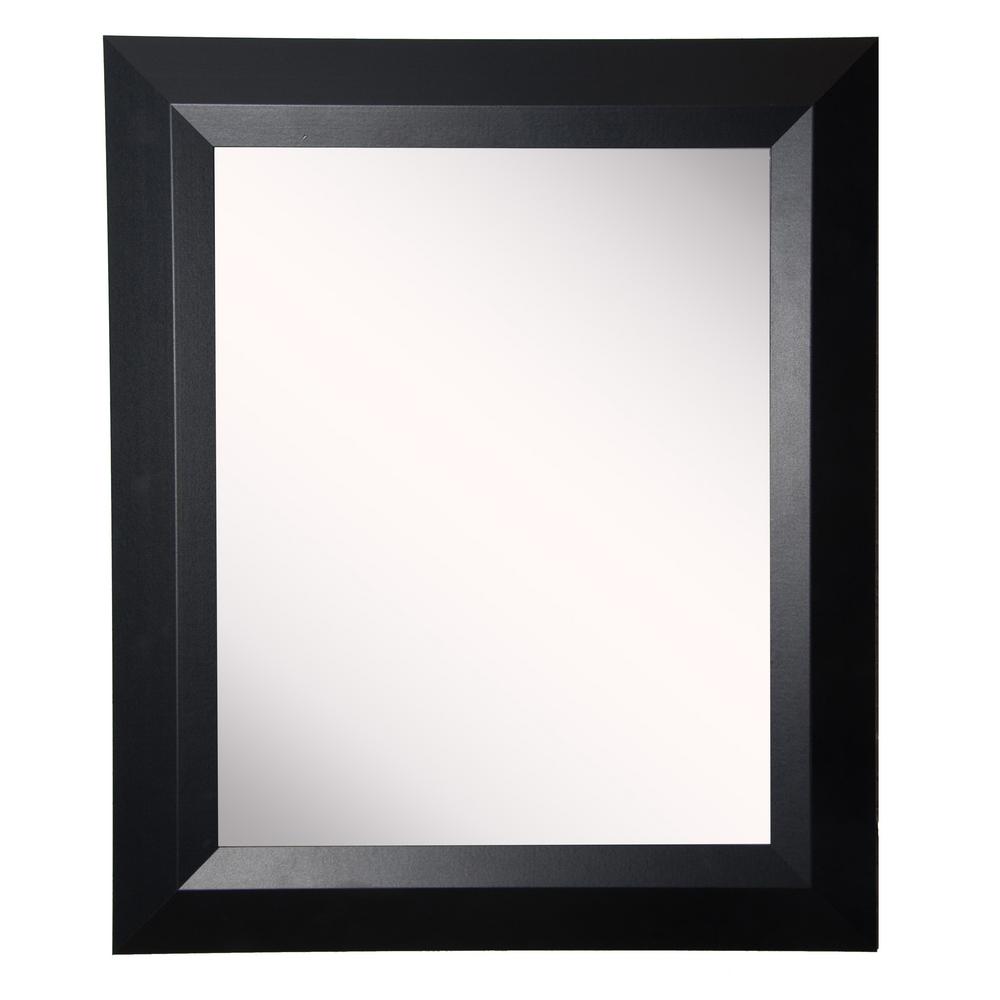 21.5 in. x 25.5 in. Contemporary Matte Black Non Beveled Vanity Wall ...