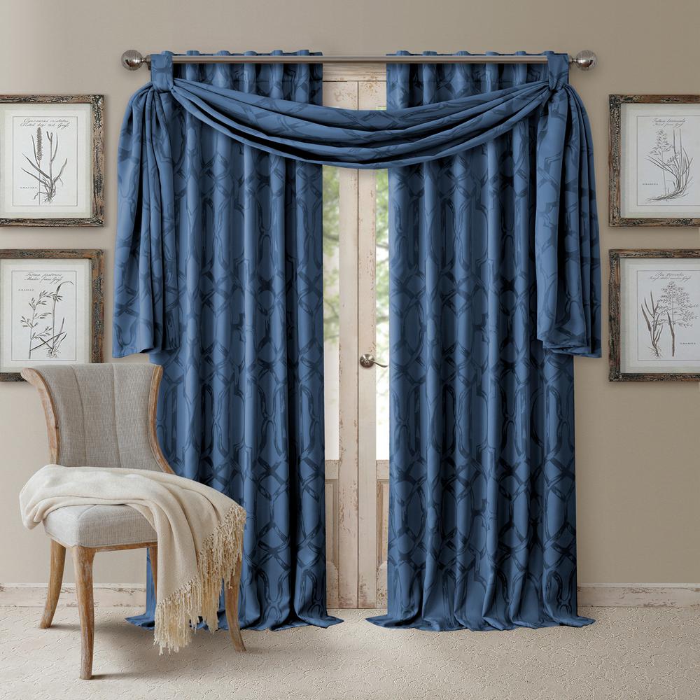 Elrene Darla Tonal Blackout Window Curtain-22792NAV - The Home Depot