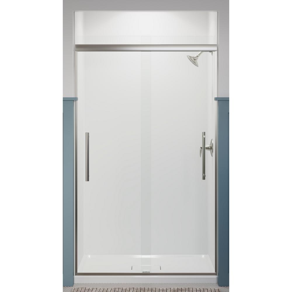 KOHLER Pleat 47.625 in. x 79.0625 in. Frameless Sliding Shower Door in Anodized Brushed Nickel
