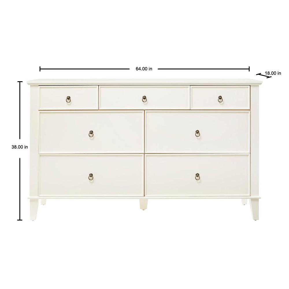 Stylewell Grantley Ivory Wood 7 Drawer Dresser 64 In W X 38 In H