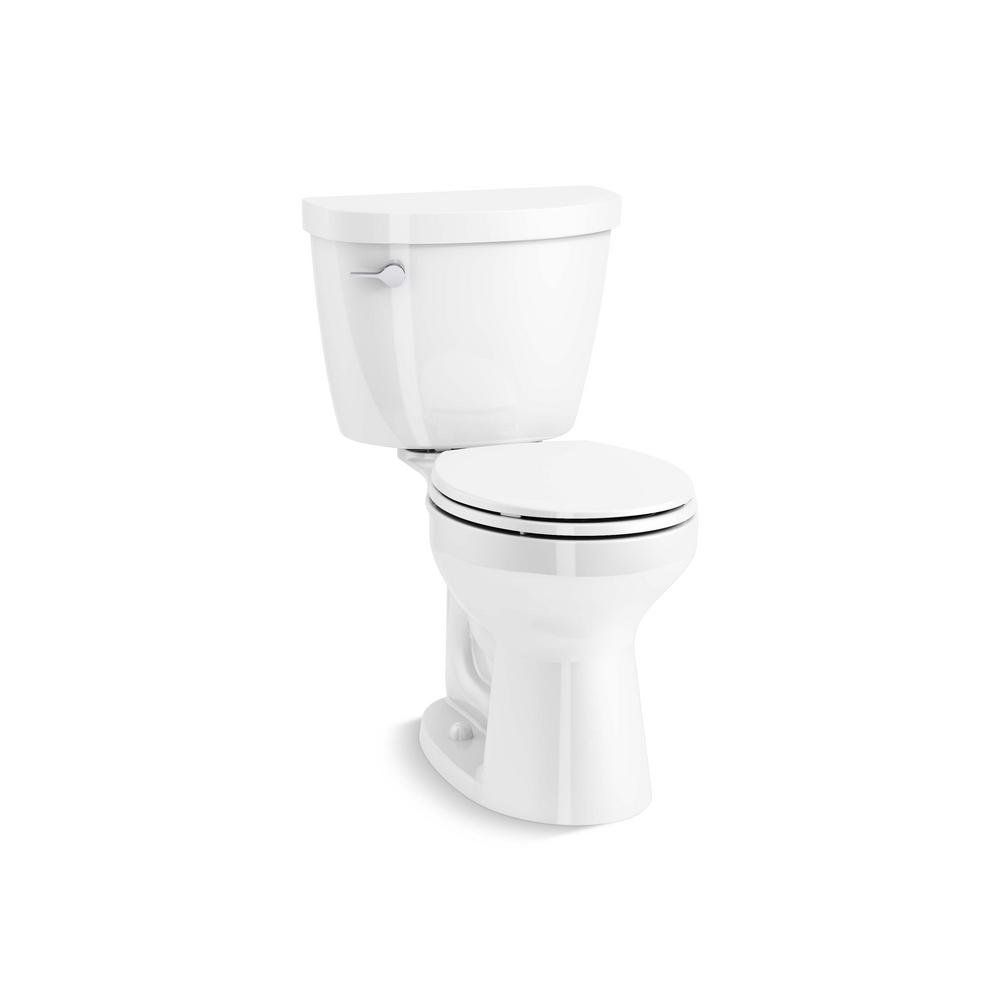 KOHLER Cimarron Rev 360 2-piece 1.28 GPF Single Flush Round-Front Complete Solution Toilet in White, Seat Included