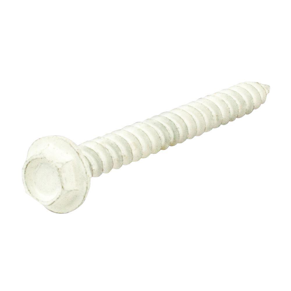 Everbilt 10 x 2 in. White HexHead Sheet Metal Window Framework Screw