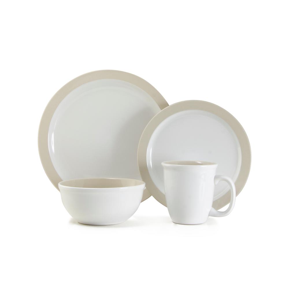 Thomson Pottery 16Piece Urban White Stoneware Dinnerware Set (Service