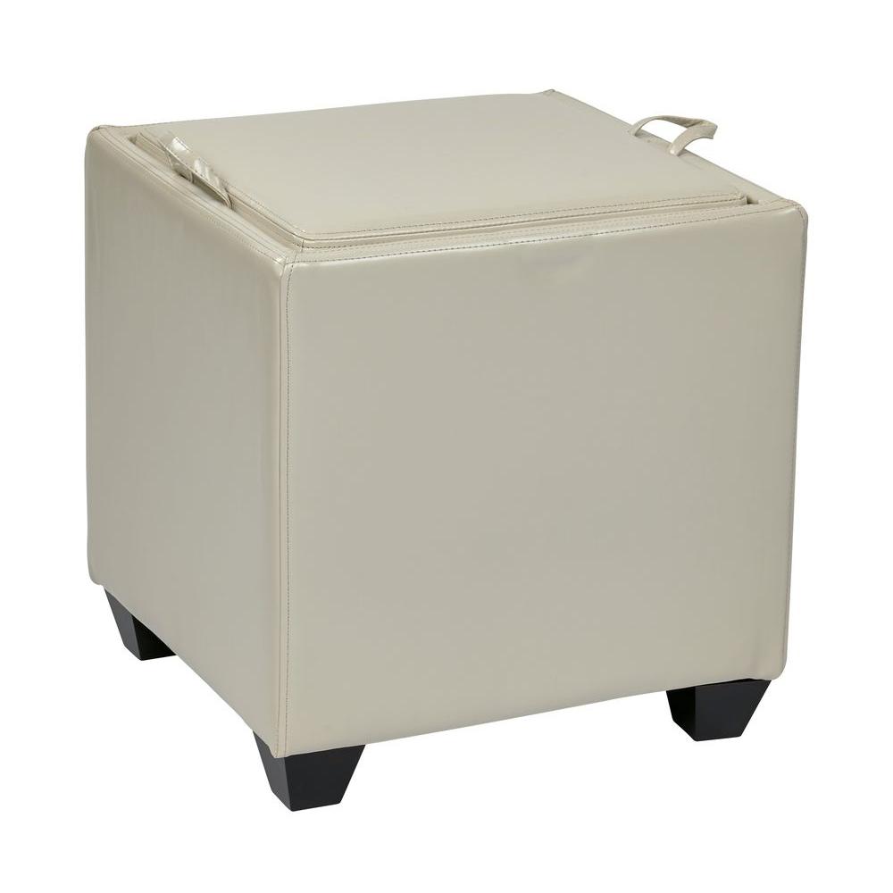 Simpli Home Avalon Satin Cream Storage OttomanAYF07CR The Home Depot