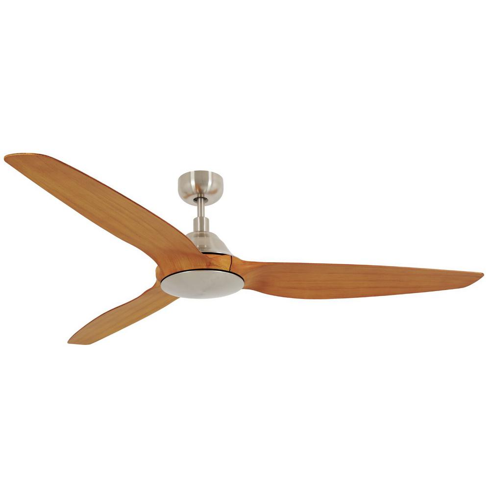 Lucci Air Type A Brushed Chrome And Teak 60 In Dc Ceiling Fan