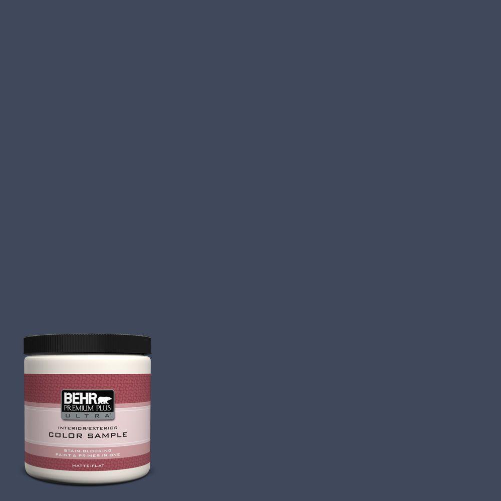 Behr Premium Plus Ultra 8 Oz S530 7 Dark Navy Matte Interior S530 7 Dark Navy Matte Interior Exterior Paint And Primer In One Sample