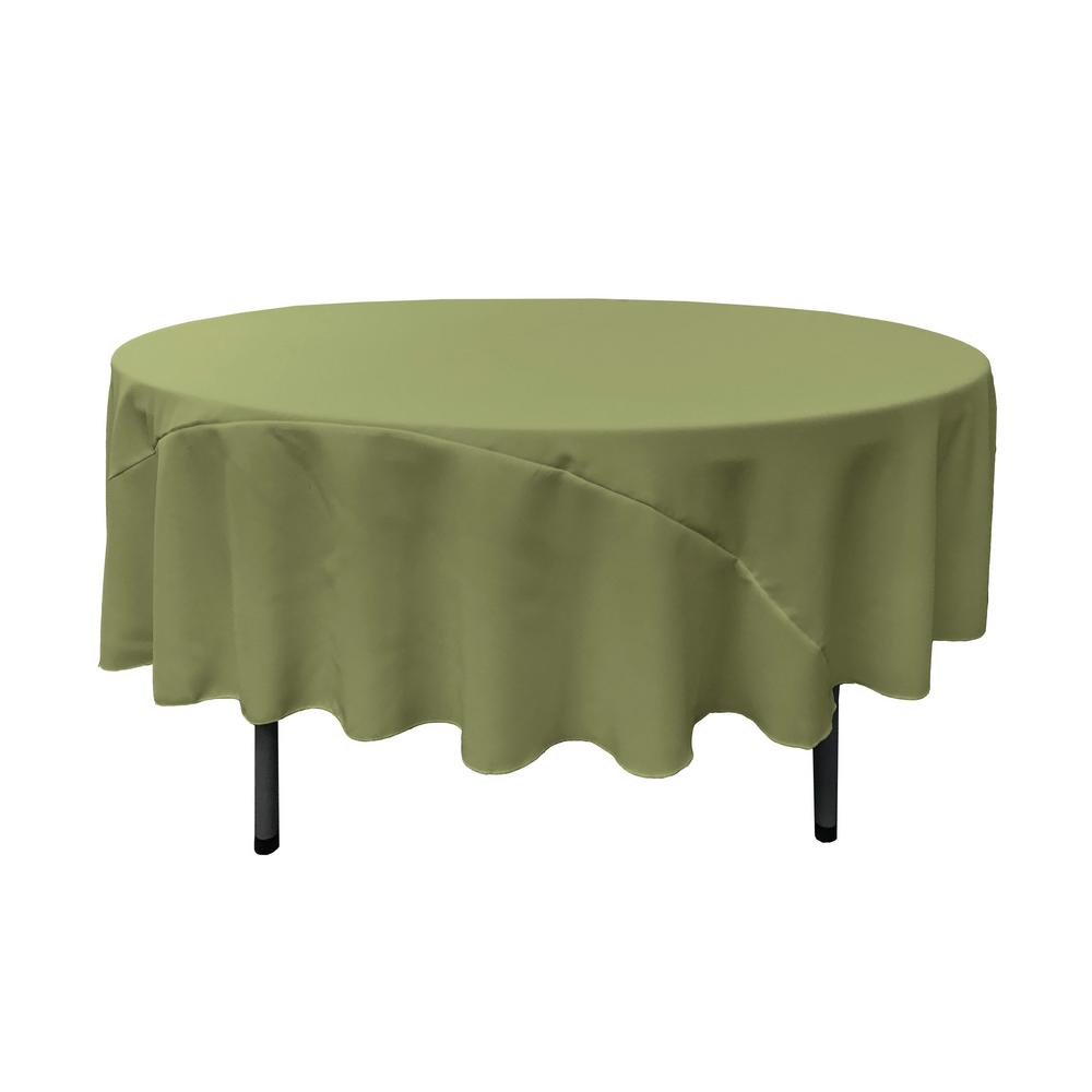 La Linen 90 In Round Dark Sage Polyester Poplin Tablecloth Round Dark Sage Polyester Poplin Tablecloth