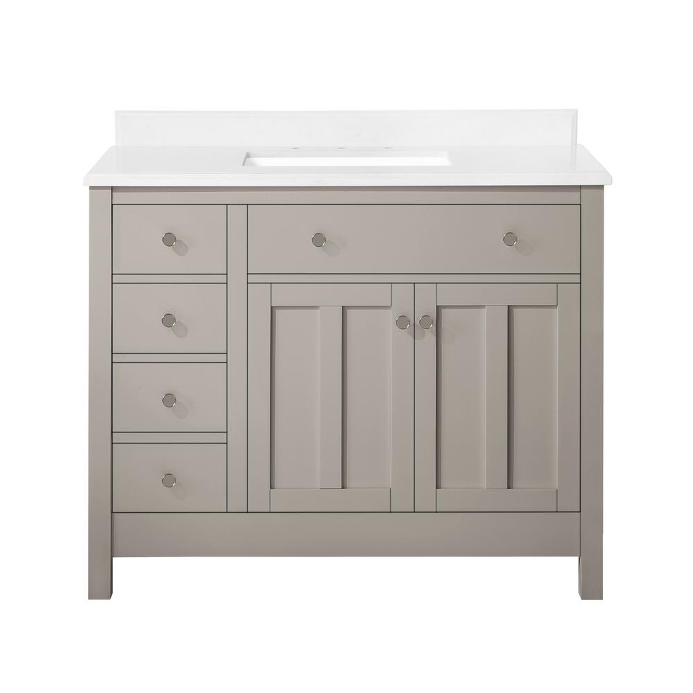 Martha Stewart Living Hillside 42 In Bath Vanity In Sharky Gray With Cultured Marble Vanity Top In White With White Basin 15vva Hill42 07 The Home Depot