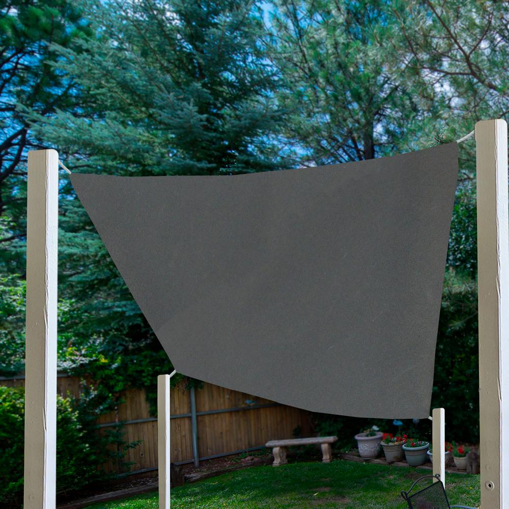 Kaemingk 117 In H X 117 In W Dark Gray Square Outdoor Patio Sun Shade Tarp 31370076 The Home Depot