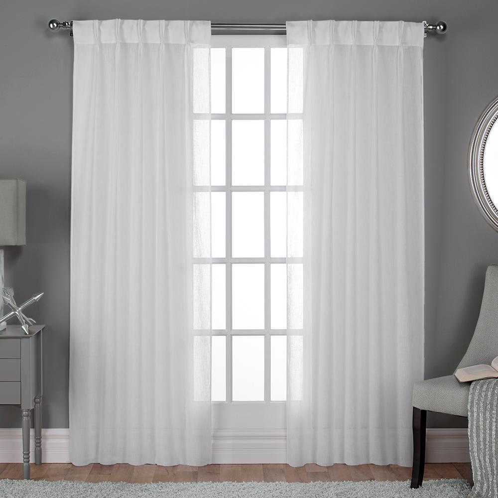 Belgian 30 In W X 96 In L Sheer Pinch Pleat Top Curtain Panel In   Winter White Sheer Curtains Eh8253 02 2 96p 64 1000 