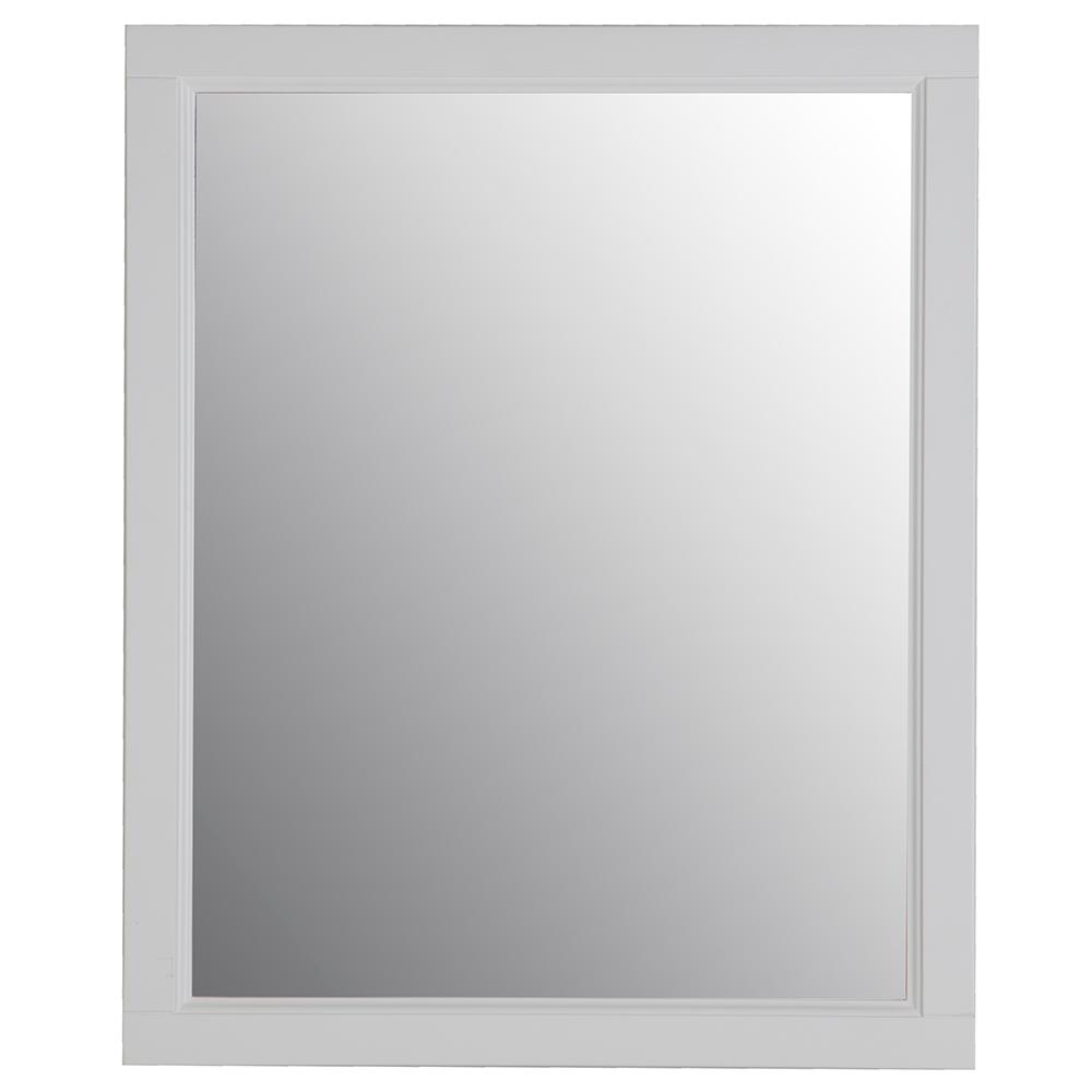 Glacier Bay Ashland 25 67 In X 31 38 Wood Framed Wall Mirror Glacier Bay Ashland 25 67 In X 31 38 Wood Framed Wall Mirror White