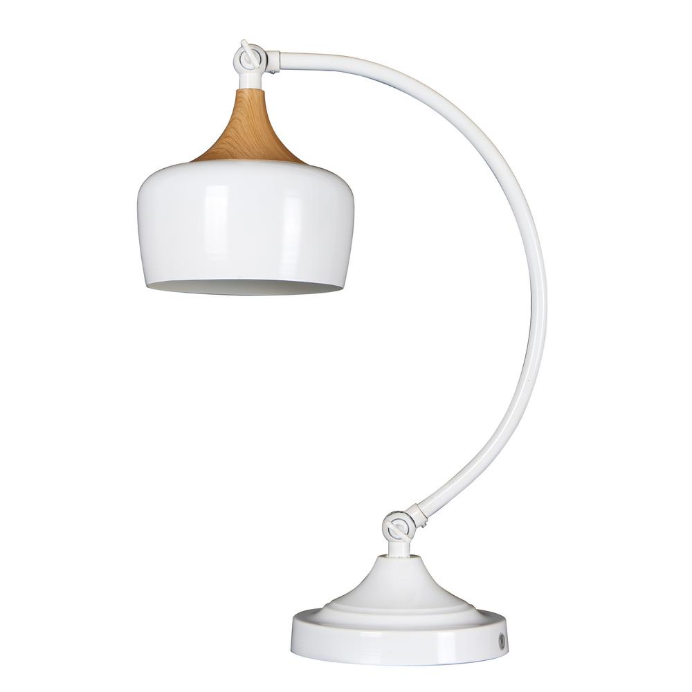 Beldi Urbania 1 Light White And Wood Table Lamp 1402 T1 The Home Depot Beldi Urbania 1 Light White And Wood Table Lamp