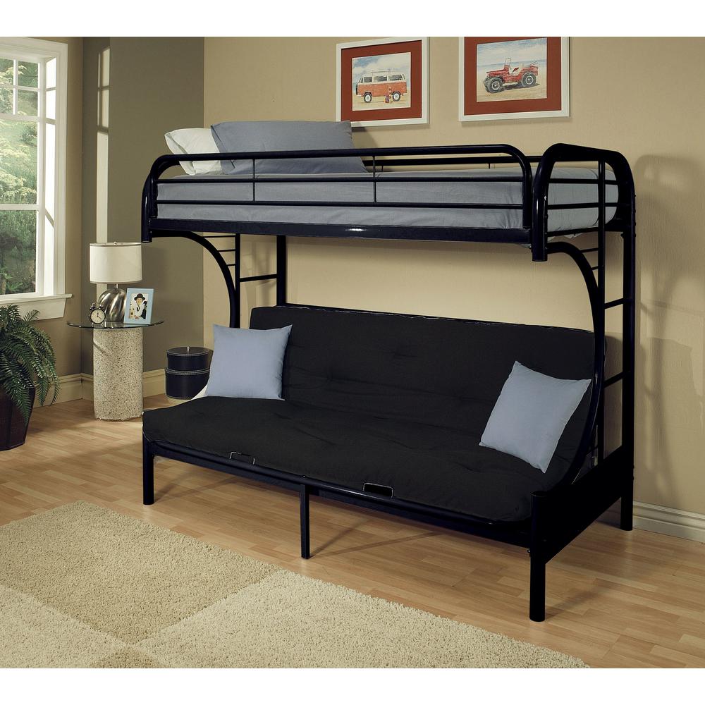 Acme Furniture Eclipse Twin Over Black Full Metal Kids Bunk Bed