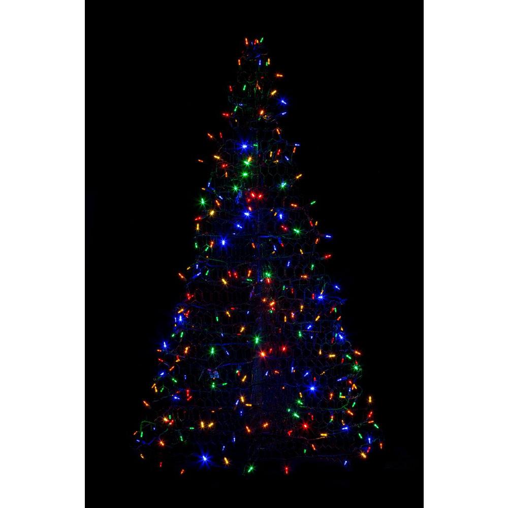 Indoor Outdoor Pre Lit LED Artificial Christmas Tree With Green Frame Indoor Outdoor Pre Lit LED Artificial Christmas Tree With Green Frame