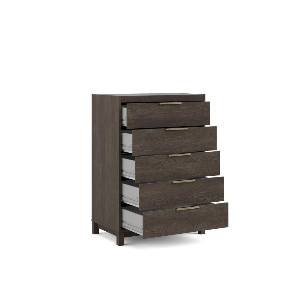 Tvilum Rainier 5 Drawer Dark Chocolate Chest Of Drawers 70744glgl The Home Depot