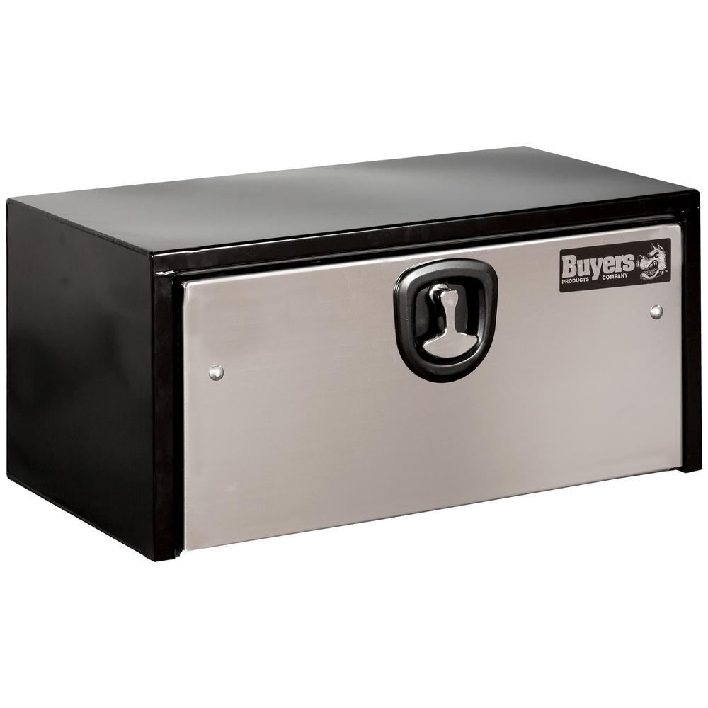 14 in. x 16 in. x 30 in. Black Steel Underbody Truck Box with Stainless