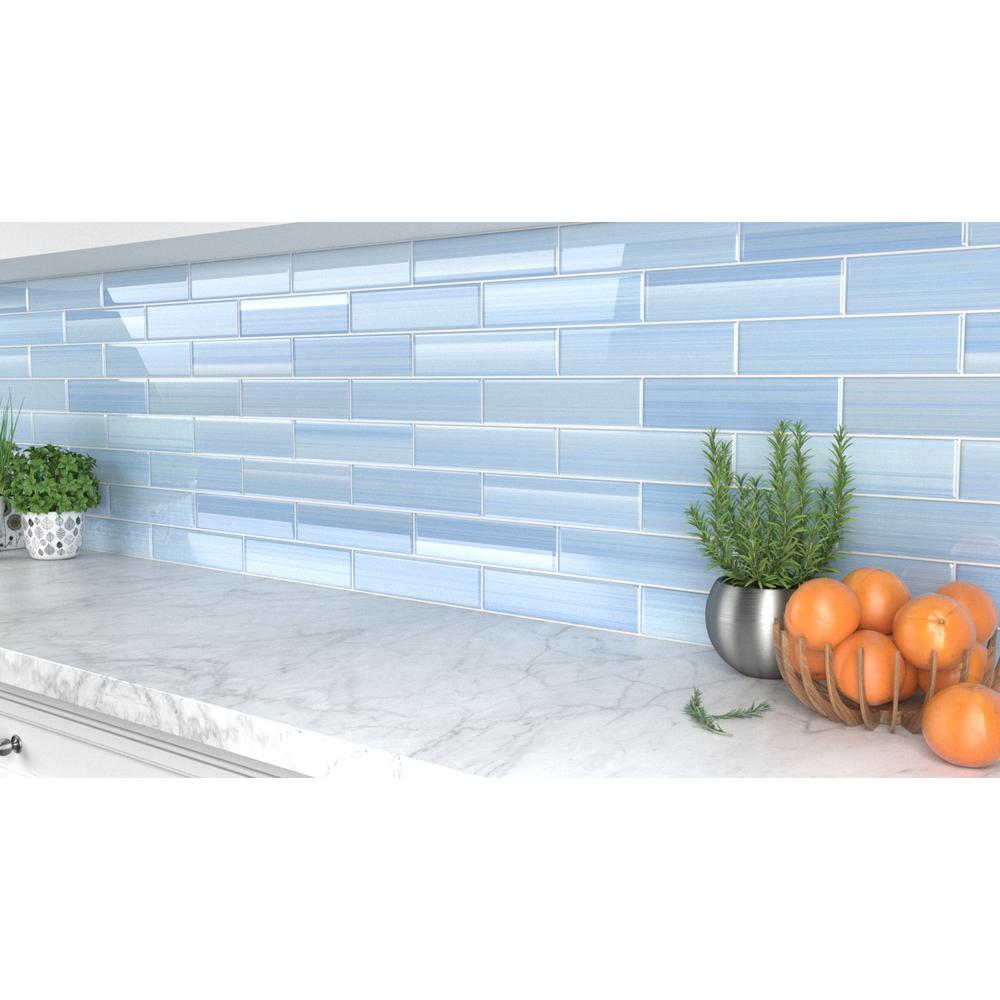 3x12 glass tile backsplash