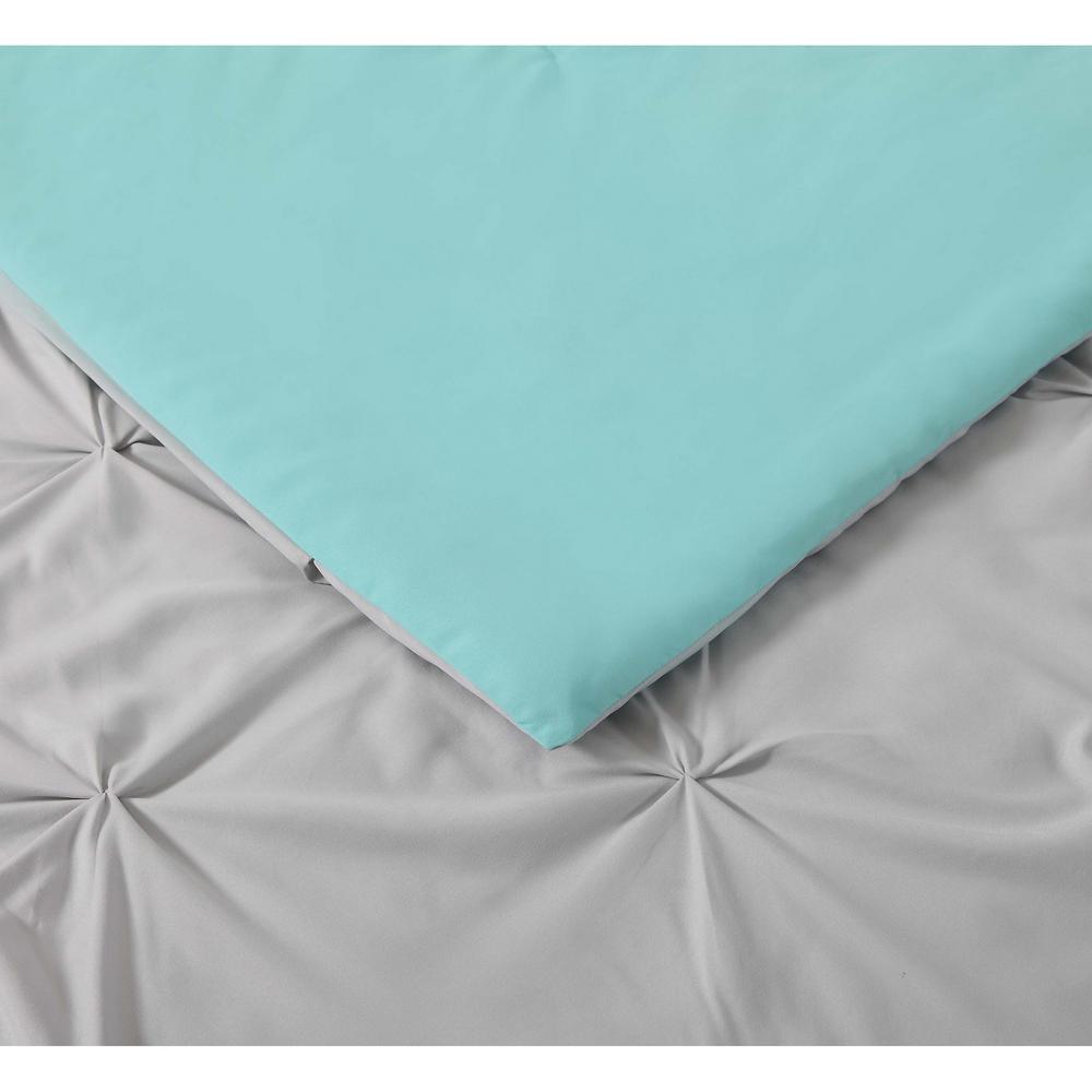 My World Pleated 2 Piece Silver Grey And Turquoise Duvet Twin Xl