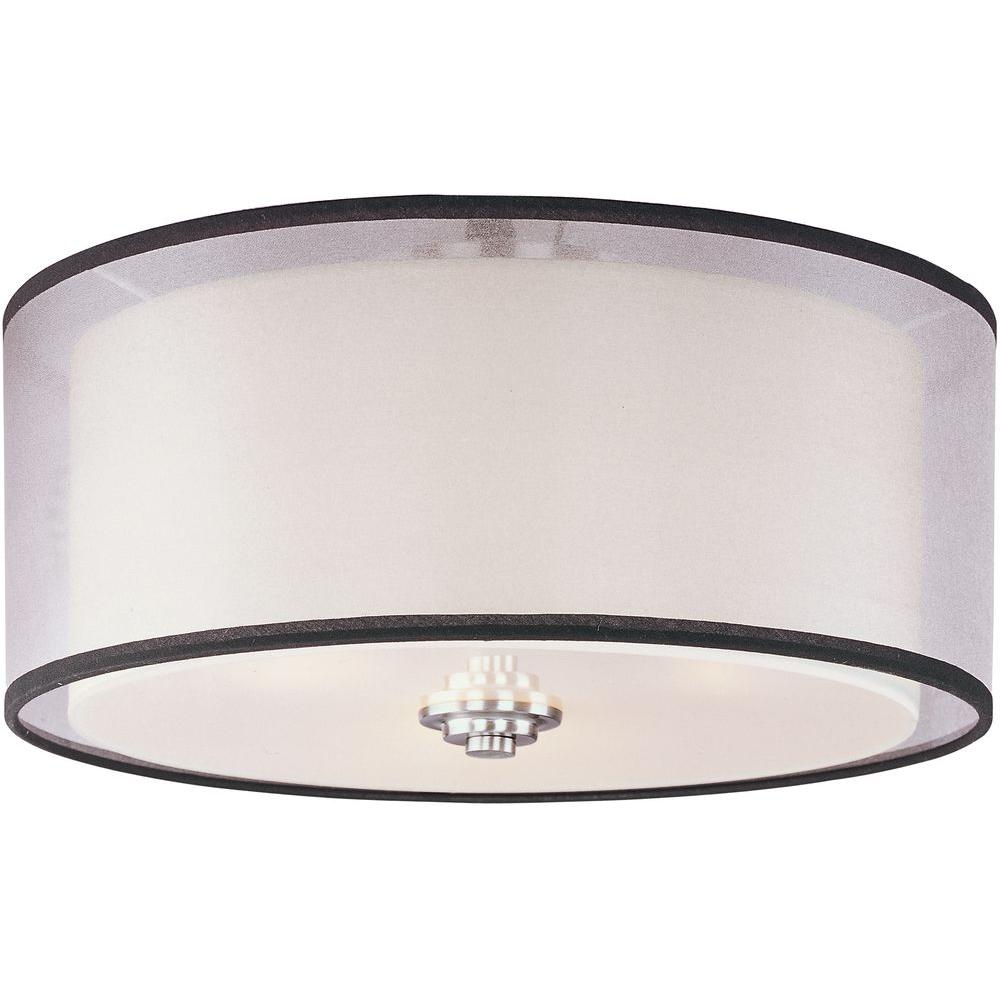 Maxim Lighting Orion 3 Light Flush Mount 23031swsn The Home Depot Maxim Lighting Orion 3 Light Flush Mount