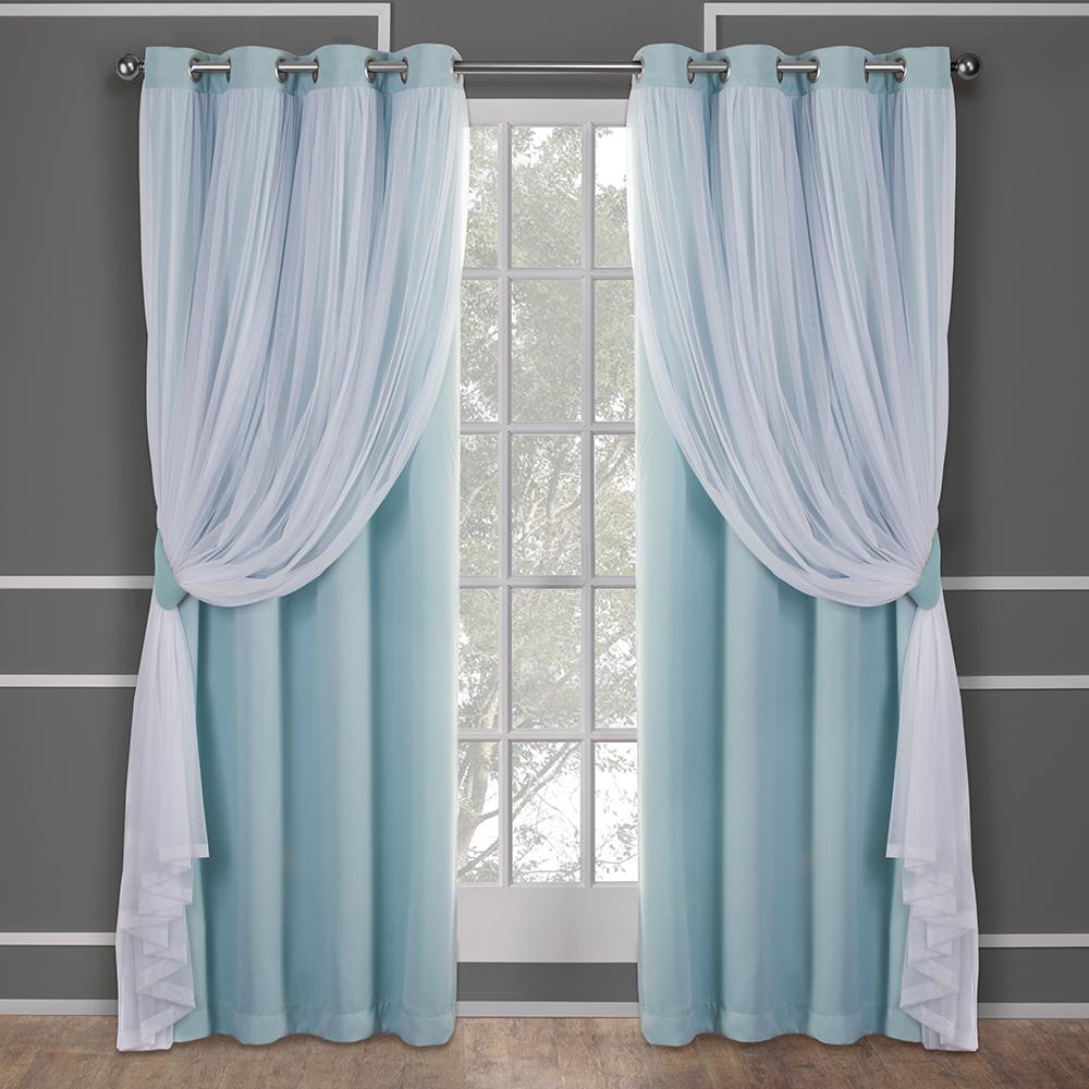 Catarina 52 in. W x 96 in. L Layered Sheer Blackout Grommet Top Curtain
