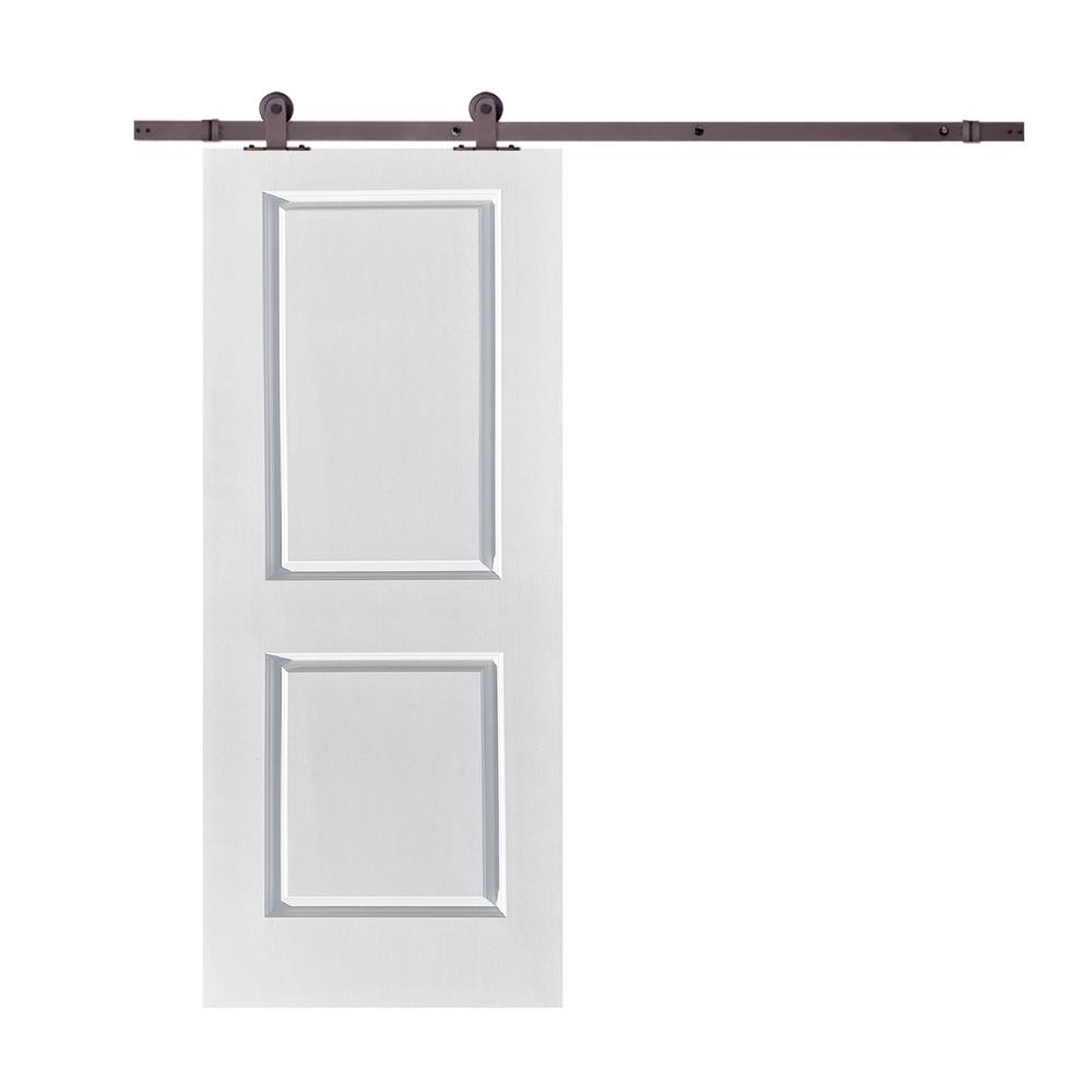 CALHOME 30 in. x 80 in. White Painted Composite MDF 2 Panel Interior ...